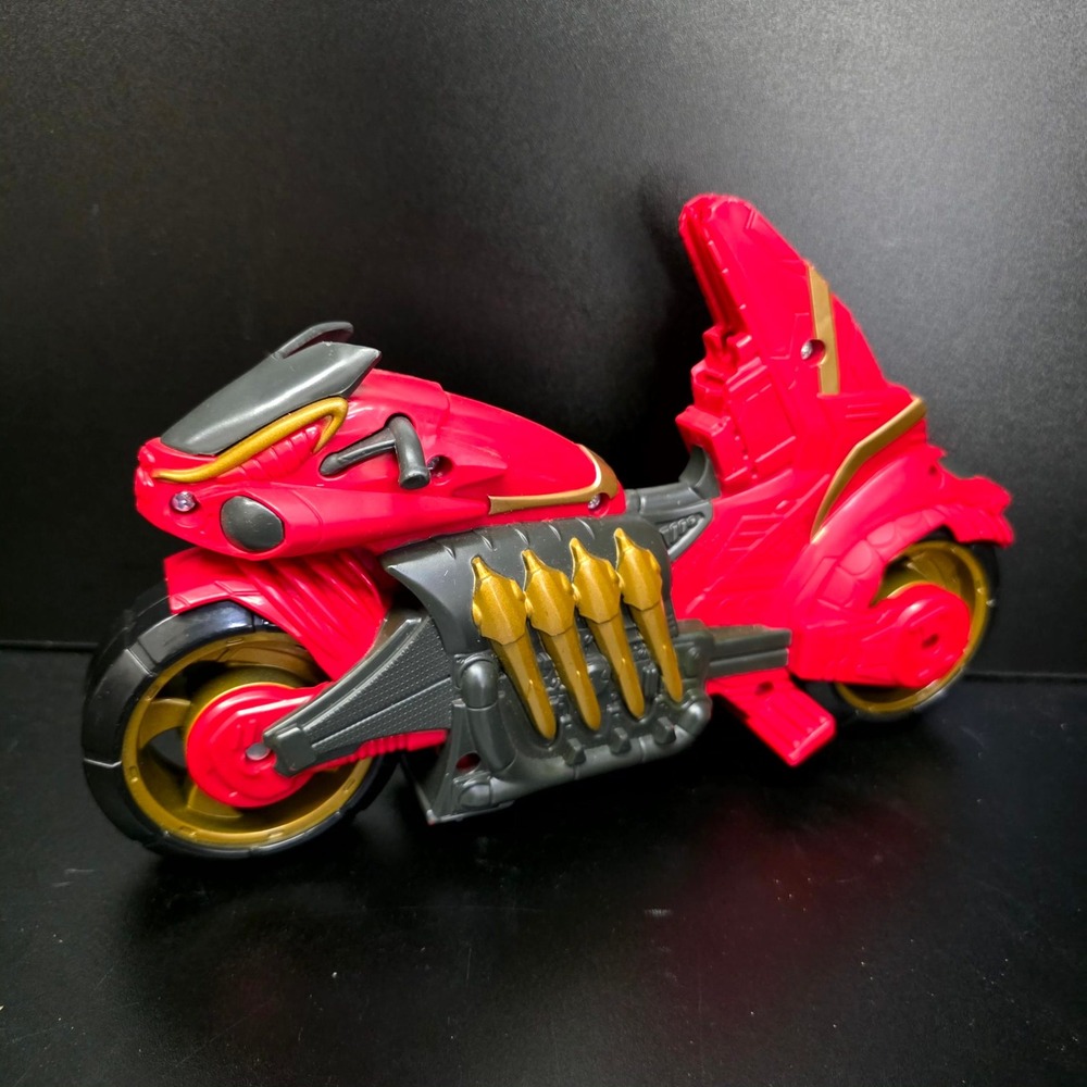 Power Rangers Motorcycle Toy Vehicle 9" Red Gold Action Figure Cycle 8715